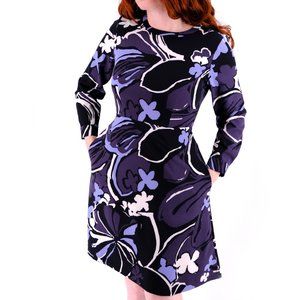 NWT Loft Blue Painted Flowers Blue Dress Size 0P